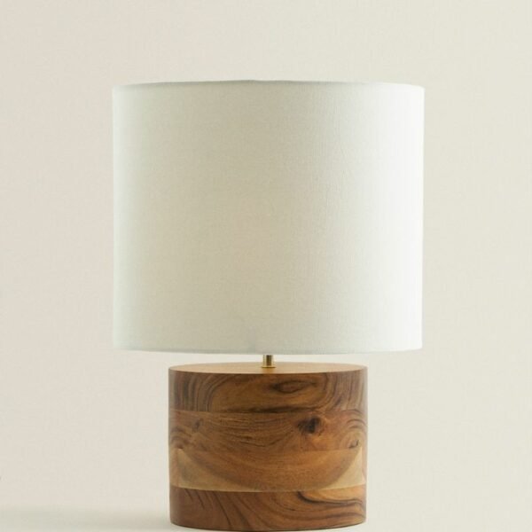 WOOD BASE TABLE LAMP The Brown Curves