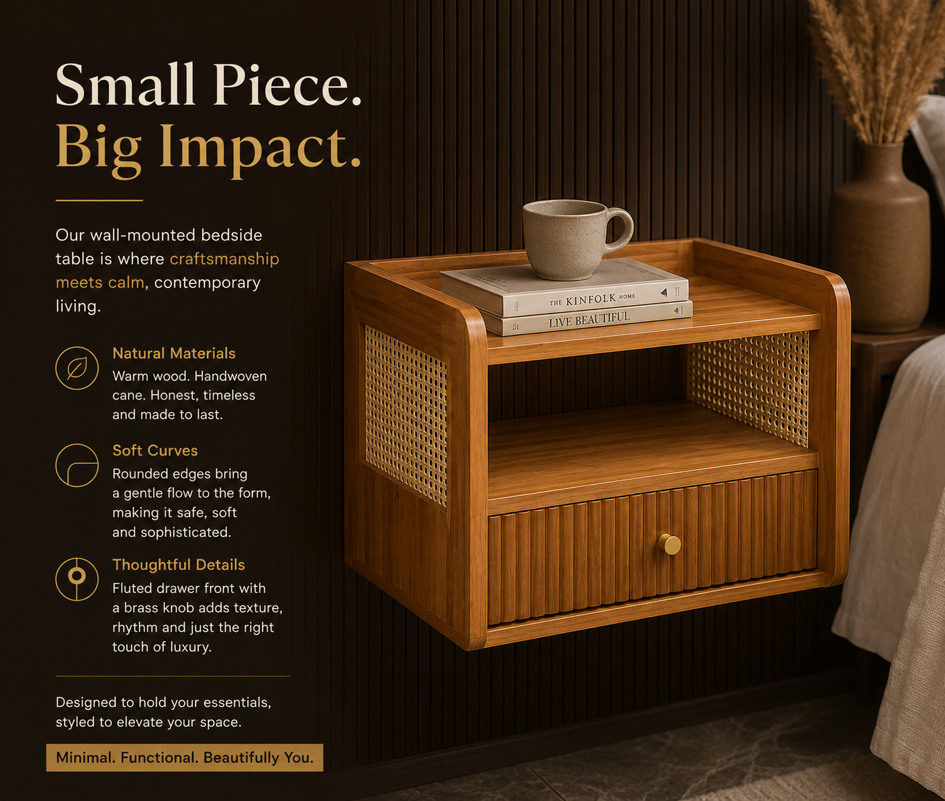 Avera Wall Mount Bedside Table