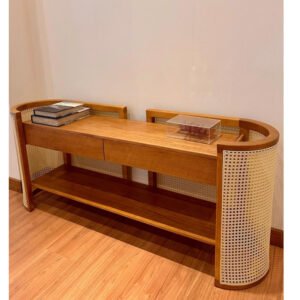 Casa Lume Cane Console Table with Storage
